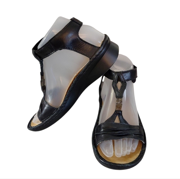Naot Cymbal Black Leather Gladiator Sandals Comfirt Sandal 6-6.5 US - Picture 1 of 12